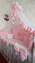 Load image into Gallery viewer, Luxury baby bedding 120x60 personalised by embroidery, 100% cotton 
