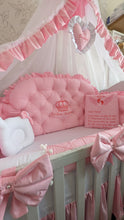 Load image into Gallery viewer, Luxury baby bedding 120x60 personalised by embroidery, 100% cotton 
