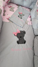 Load image into Gallery viewer, Luxury baby bedding 140x70, personalised by embroidery 100%cotton  
