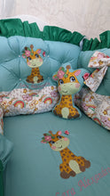 Load image into Gallery viewer, Luxury baby bedding 120x60, personalised by embroidery 
