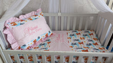 Load image into Gallery viewer, Baby bedding 100% cotton personalisate by embroidery

