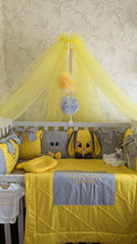 Load image into Gallery viewer, Luxury baby bedding 120x60, personalised by embroidery 
