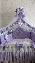 Load image into Gallery viewer, Luxury baby bedding 100*50 personalised by embroidery, 100% cotton 

