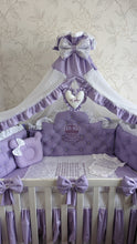 Load image into Gallery viewer, Luxury baby bedding 100*50 personalised by embroidery, 100% cotton 
