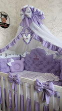 Load image into Gallery viewer, Luxury baby bedding 100*50 personalised by embroidery, 100% cotton 
