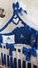 Load image into Gallery viewer, Luxury baby bedding 120x60 personalised by embroidery, 100% cotton 
