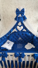 Load image into Gallery viewer, Luxury baby bedding 120x60 personalised by embroidery, 100% cotton 
