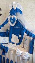 Load image into Gallery viewer, Luxury baby bedding 120x60 personalised by embroidery 
