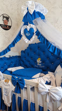 Load image into Gallery viewer, Luxury baby bedding 120x60 personalised by embroidery 
