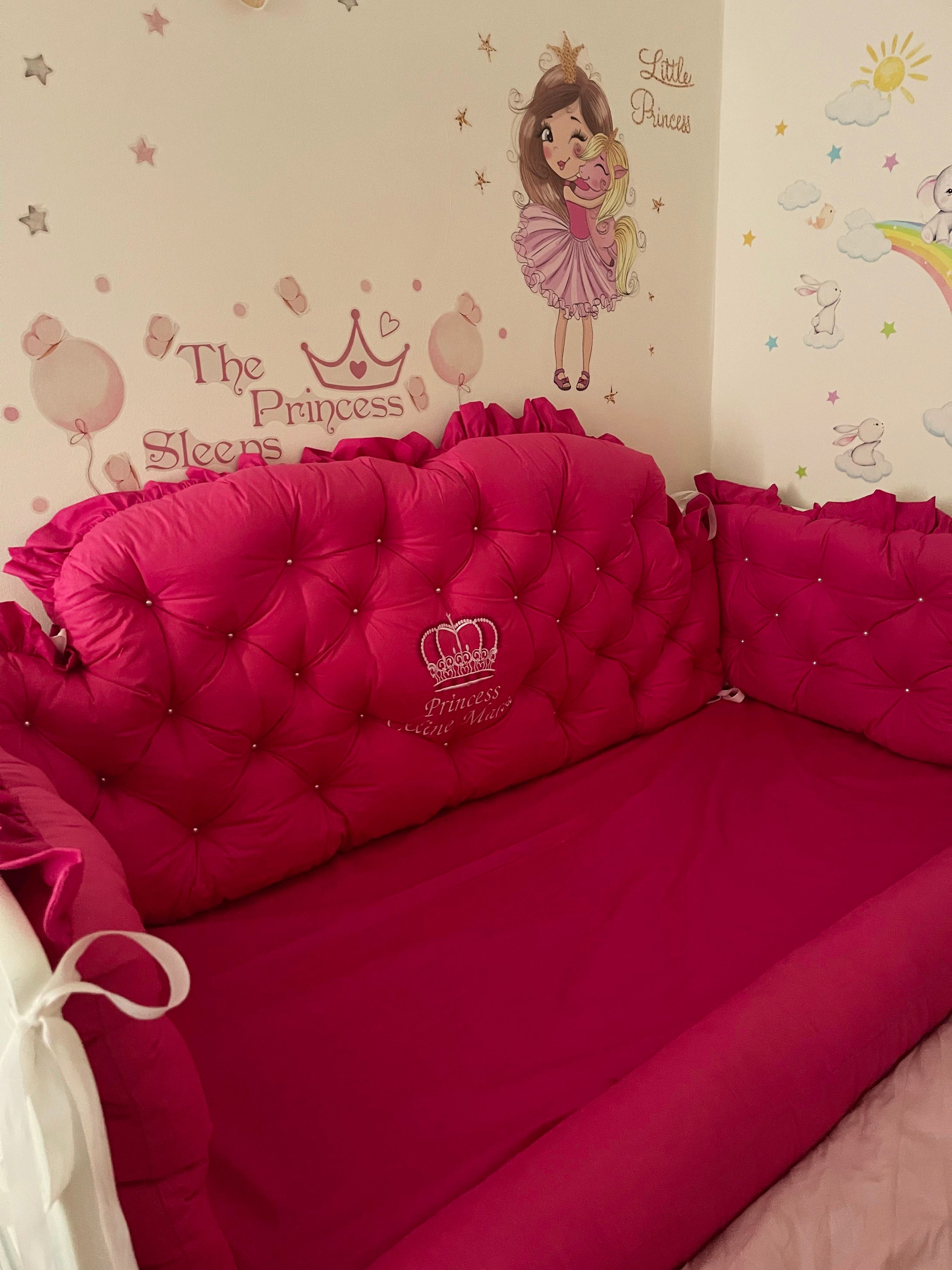 Luxury baby bedding 140x70 personalised by embroidery, 100% cotton 