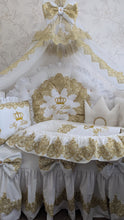 Load image into Gallery viewer, Luxury baby bedding 120*60 personalised by embroidery, 100% cotton and dimple
