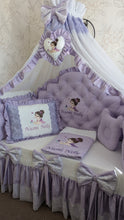 Load image into Gallery viewer, Luxury baby bedding 100% cotton 

  personalised by embroidery
