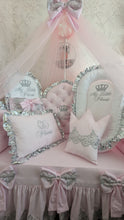 Load image into Gallery viewer, Luxury baby bedding 120*60 personalised by embroidery, 100% cotton and dimple
