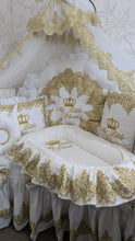 Load image into Gallery viewer, Luxury baby bedding 120*60 personalised by embroidery, 100% cotton and dimple
