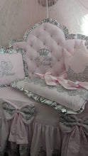 Load image into Gallery viewer, Luxury baby bedding 120*60 personalised by embroidery, 100% cotton and dimple
