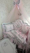 Load image into Gallery viewer, Luxury baby bedding 120*60 personalised by embroidery, 100% cotton and dimple

