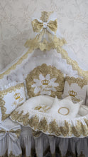 Load image into Gallery viewer, Luxury baby bedding 120*60 personalised by embroidery, 100% cotton and dimple
