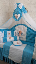 Load image into Gallery viewer, Luxury baby bedding 100% cotton 

  personalised by embroidery
