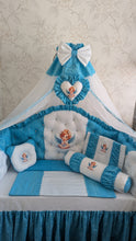Load image into Gallery viewer, Luxury baby bedding 100% cotton 

  personalised by embroidery
