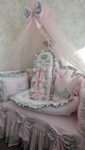 Load image into Gallery viewer, Luxury baby bedding 120*60 personalised by embroidery, 100% cotton and dimple
