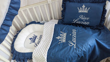 Load image into Gallery viewer, Luxury baby bedding 120*60 personalised by embroidery, 100% cotton
