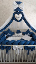 Load image into Gallery viewer, Luxury baby bedding  120*60 personalised by embroidery,  100% cotton
