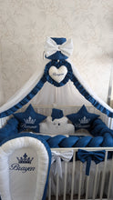 Load image into Gallery viewer, Luxury baby bedding  120*60 personalised by embroidery,  100% cotton
