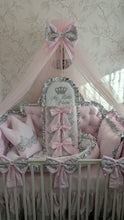 Load image into Gallery viewer, Luxury baby bedding 120*60 personalised by embroidery, 100% cotton and dimple
