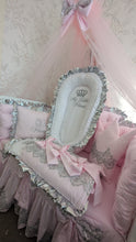 Load image into Gallery viewer, Luxury baby bedding 120*60 personalised by embroidery, 100% cotton and dimple
