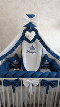 Load image into Gallery viewer, Luxury baby bedding  120*60 personalised by embroidery,  100% cotton
