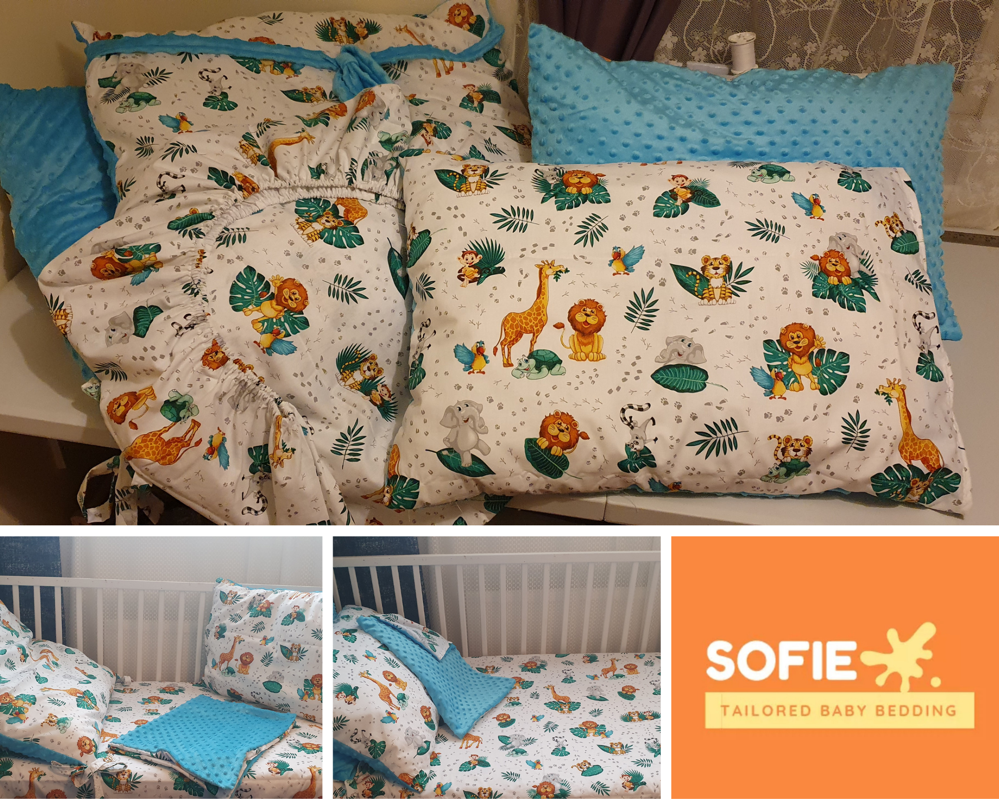 5 Pieces of baby bedding 140x70 💙 100% cotton