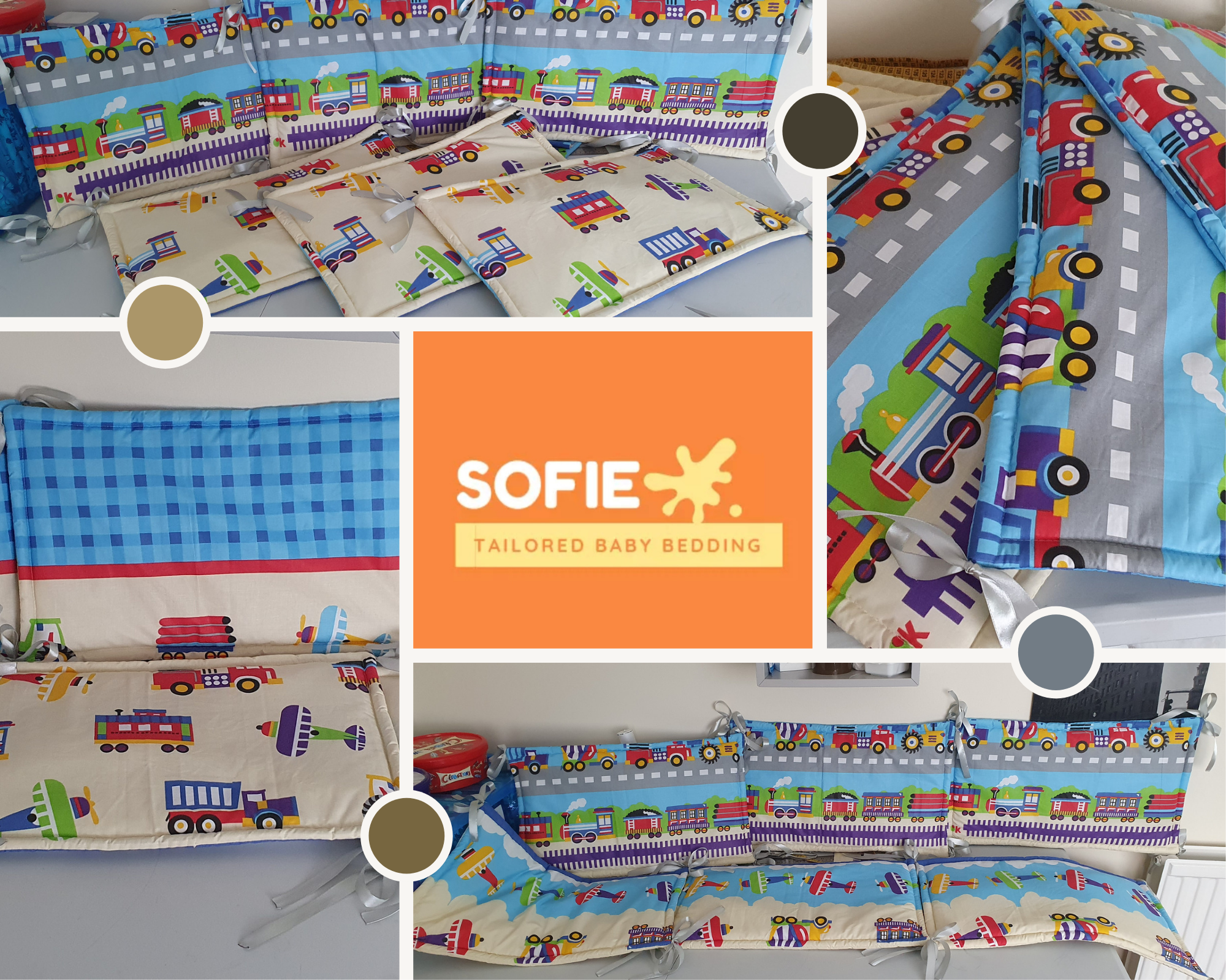 Baby bumpers 120x45 , 100% cotton