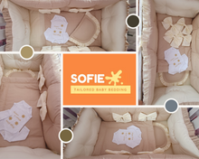 Load image into Gallery viewer, Baby bedding 100x65 , personalized by embroidery, 100% cotton 
