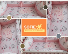 Load image into Gallery viewer, Baby bedding 120x60, 100% cotton personalized by embroidery
