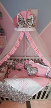 Load image into Gallery viewer, Luxury baby bedding 120x60, personalised by embroidery 
