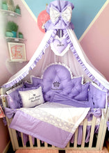 Load image into Gallery viewer, Luxury baby bedding 120x60 personalised by embroidery
