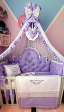Load image into Gallery viewer, Luxury baby bedding 120x60 personalised by embroidery
