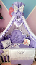 Load image into Gallery viewer, Luxury baby bedding 120x60 personalised by embroidery
