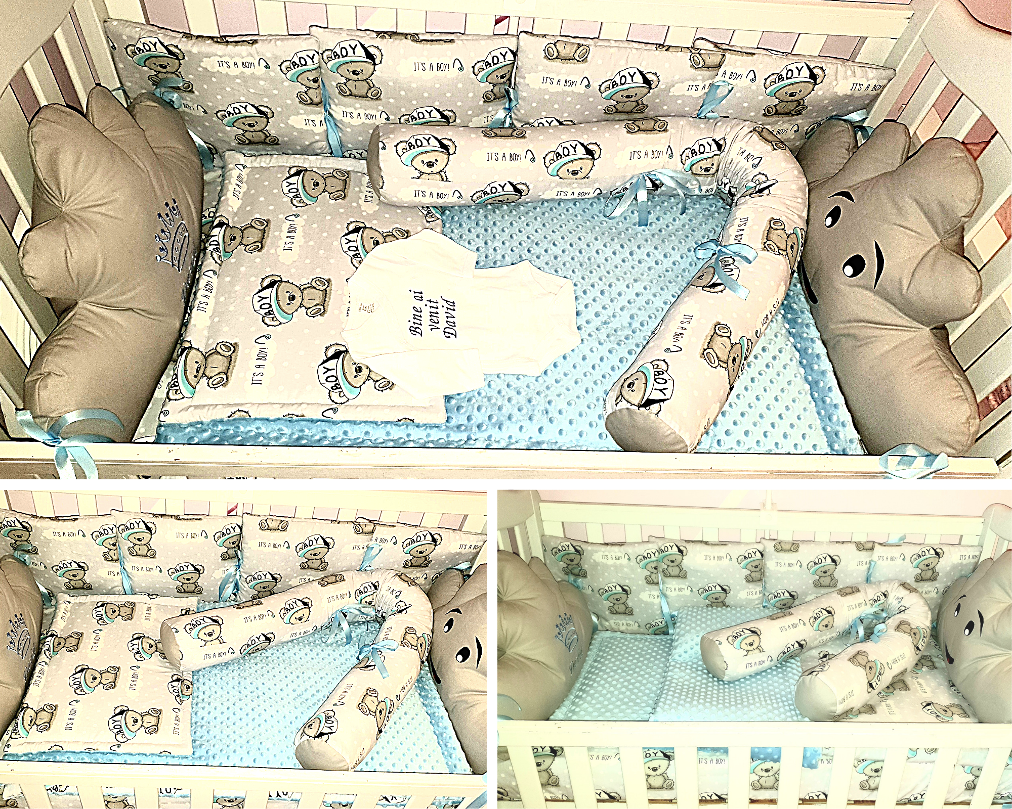 Baby bedding 126x74 personalised by embroidery and vinyl