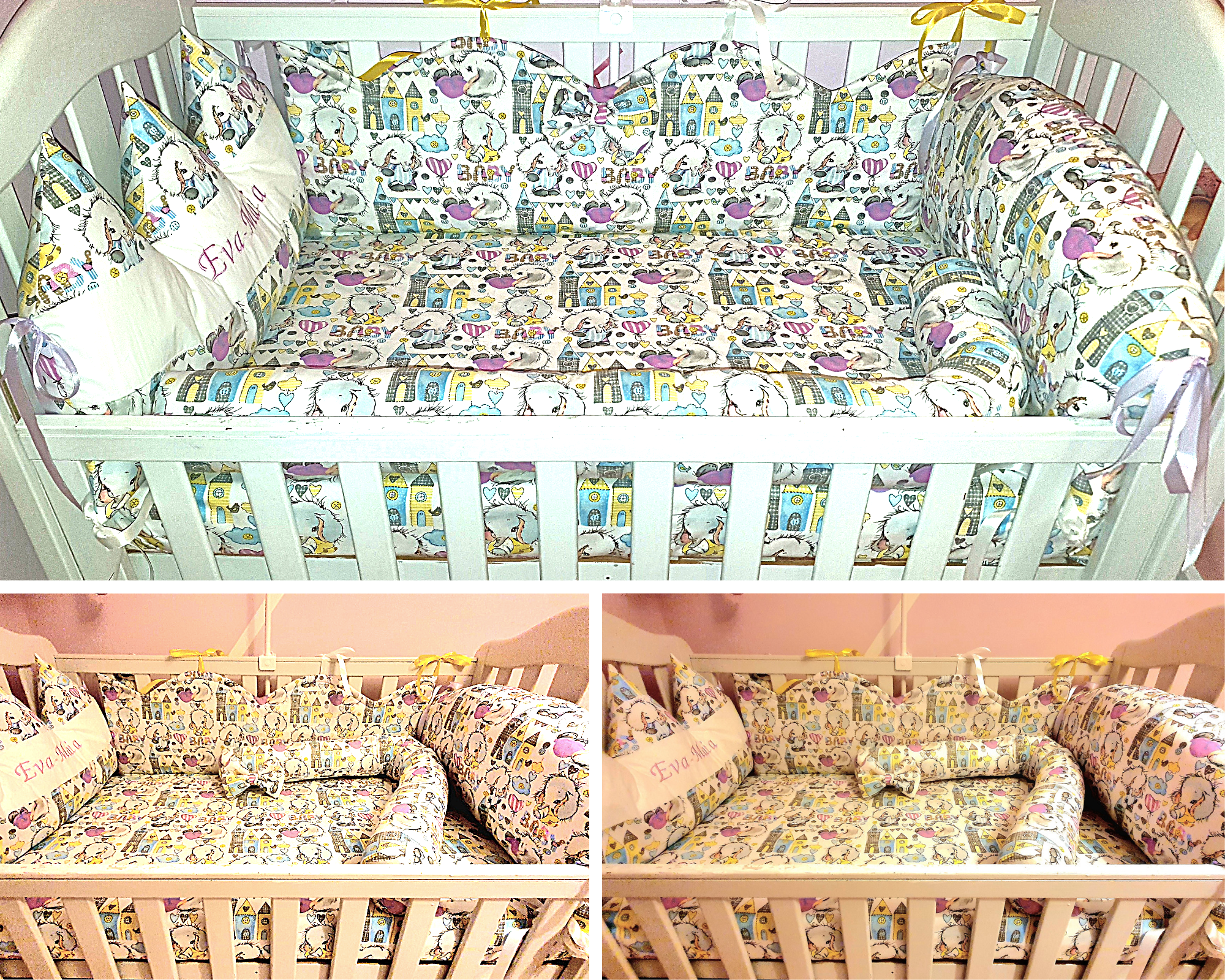 Baby bedding 140x70 personalised by embroidery