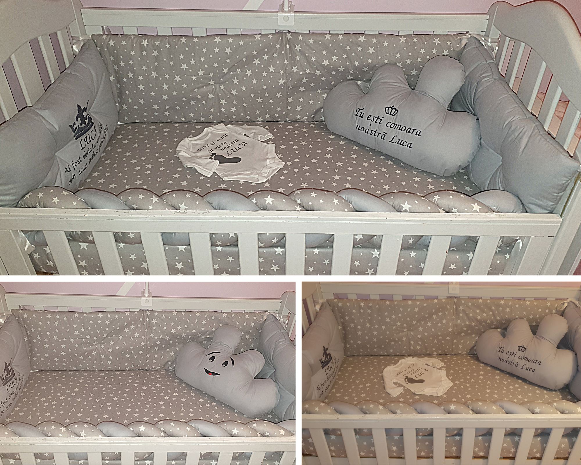 Baby bedding 120x60 personalised by embroidery, 100%cotton