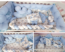 Load image into Gallery viewer, Luxury baby bedding 140x70 personalised by embroidery
