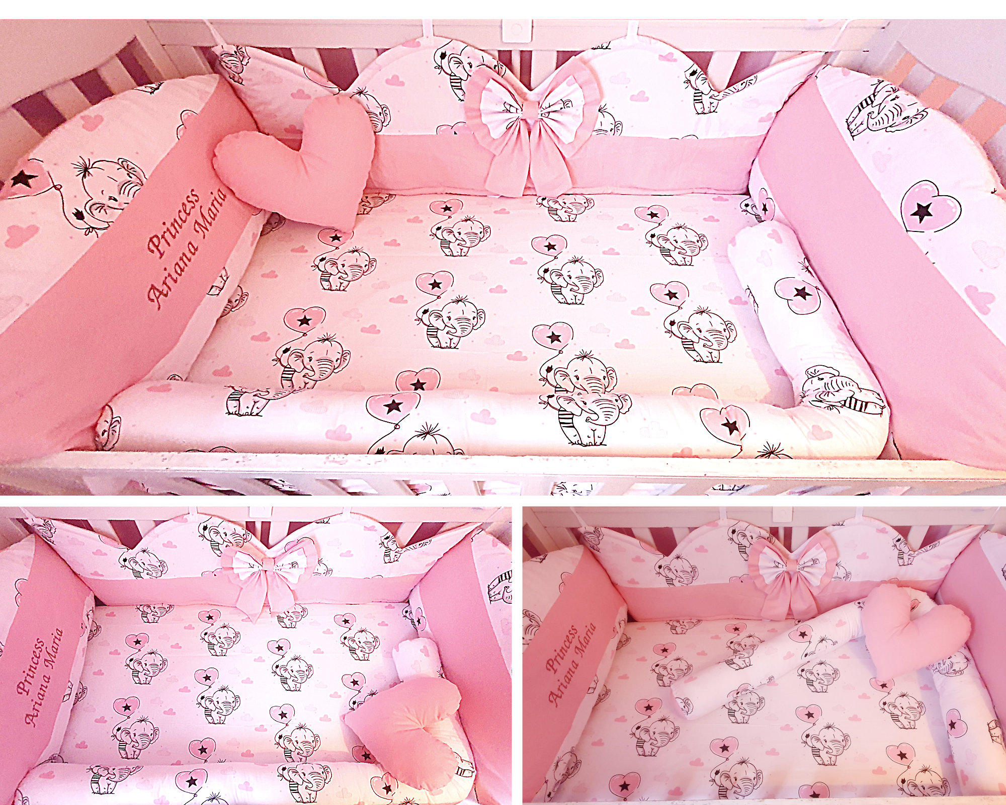 Baby bedding 140x70 personalised by embroidery, 100%cotton