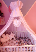 Load image into Gallery viewer, Baby Canopy , Mattress cover 120x60 and Pillows personalised by embroidery
