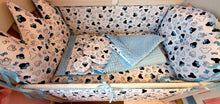 Load image into Gallery viewer, Baby bedding 140x70 personalised by embroidery , 100% cotton and dimple minky
