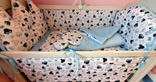 Load image into Gallery viewer, Baby bedding 140x70 personalised by embroidery , 100% cotton and dimple minky
