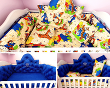 Load image into Gallery viewer, Luxury baby bedding 140x70 personalised by embroidery, duble face
