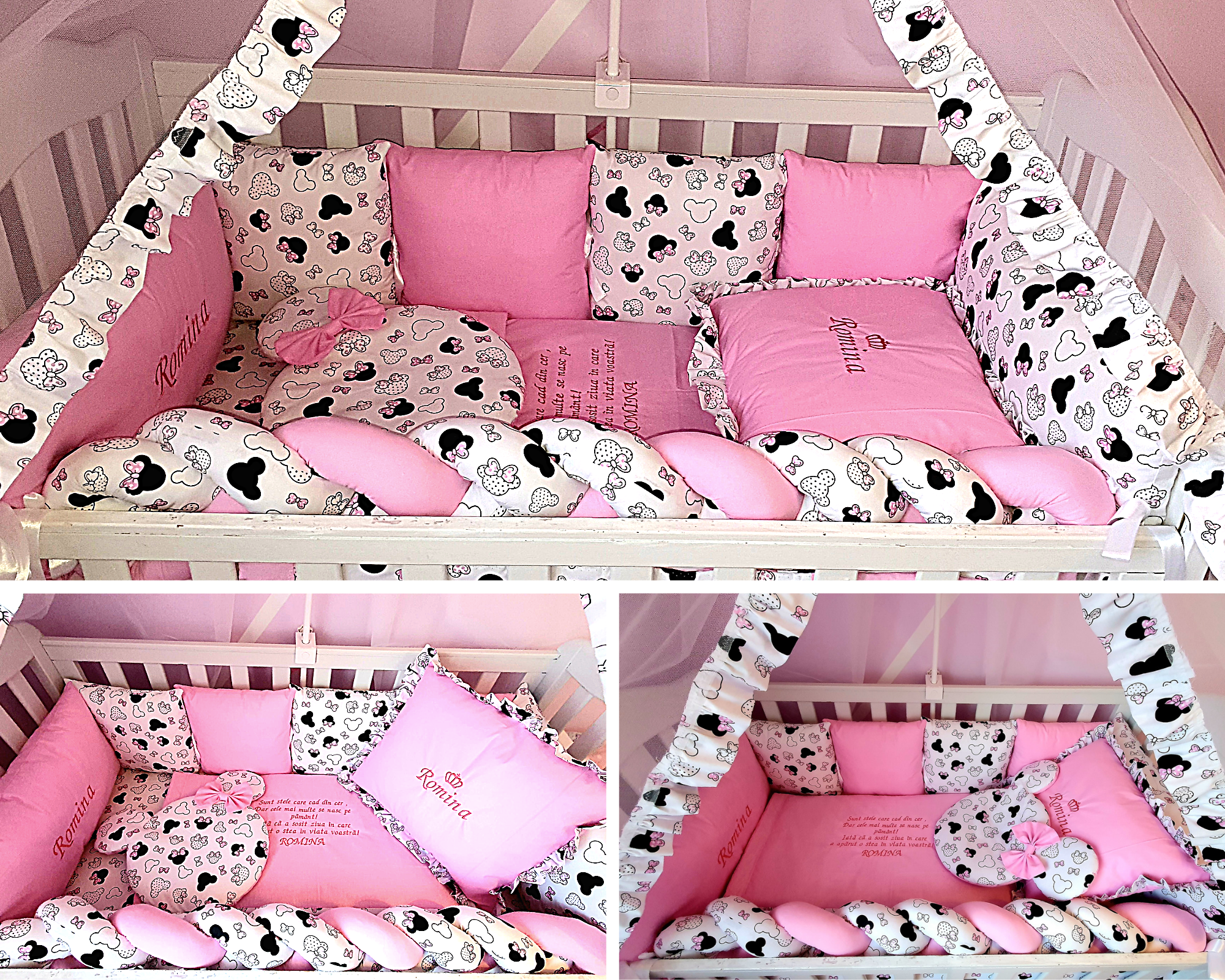 Baby bedding 120x60 personalised by embroidery, 100%cotton