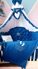 Load image into Gallery viewer, Luxury baby bedding 120x60 personalised by embroidery, 100% cotton
