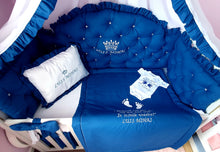 Load image into Gallery viewer, Luxury baby bedding 120x60 personalised by embroidery, 100% cotton
